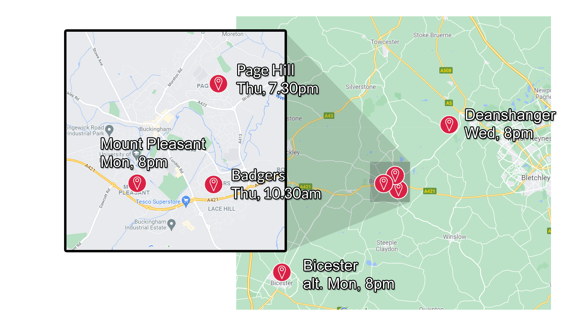 Map of life group locations