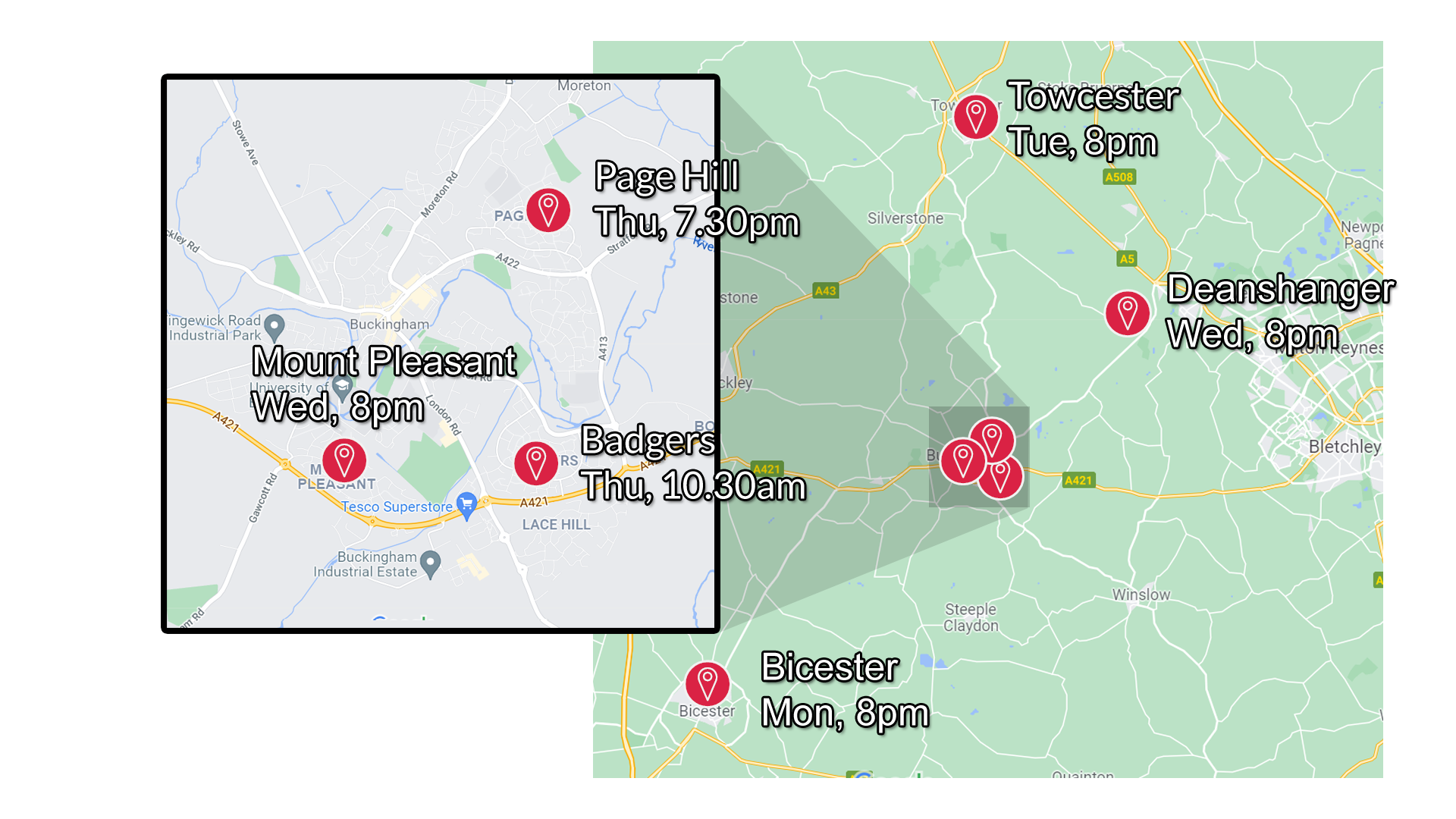 Map of life group locations